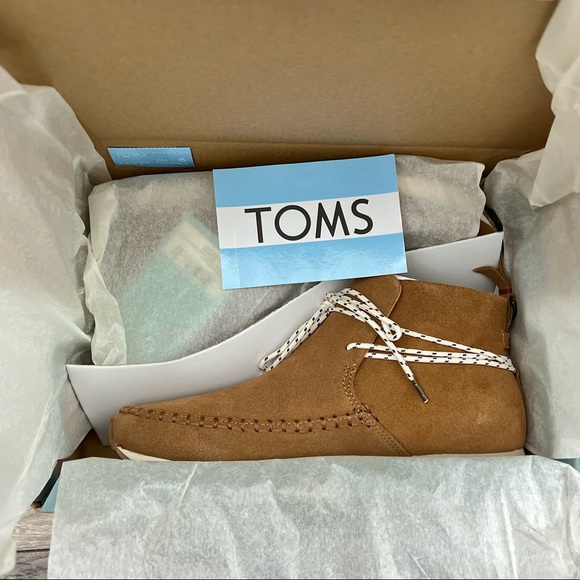 NIB Toms Rio Dark Amber Suede Water Resistant Moccasin Bootie Sneaker 8 38.5 - Picture 10 of 12